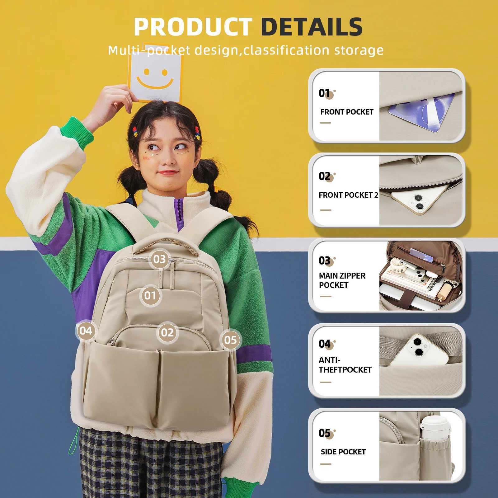 Women s Backpack Feminina Large Capacity Casual Mochila Versatile Daypack Female Shoulder Bag Waterproof Nylon 240906