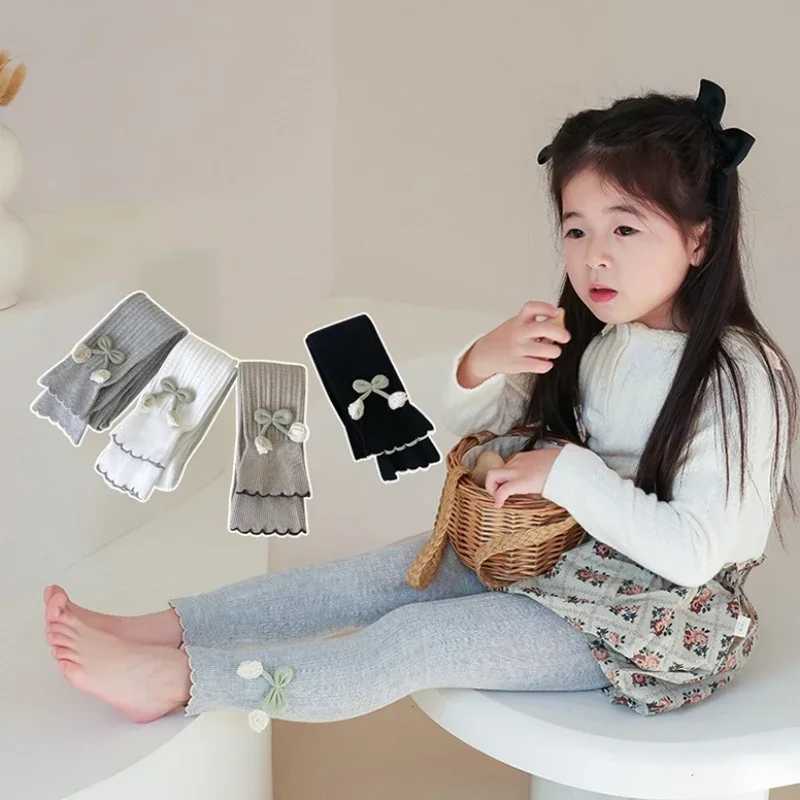 Spring Autumn Baby Floral Pants Newborn Girl Leggings Striped Cotton Princess Pants Kids Children School Uniform Leggings Tights Y240906