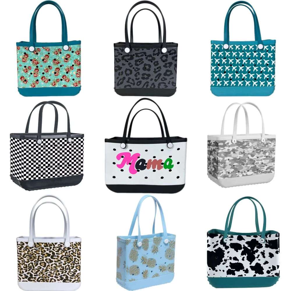 New Hollween Bogg Bags XL Silicone Printed EVA Beach Travel Storage Multi-Color Totes Outdoor Hole Eva Plastic Rubber Bags Shopping Baskets 0906