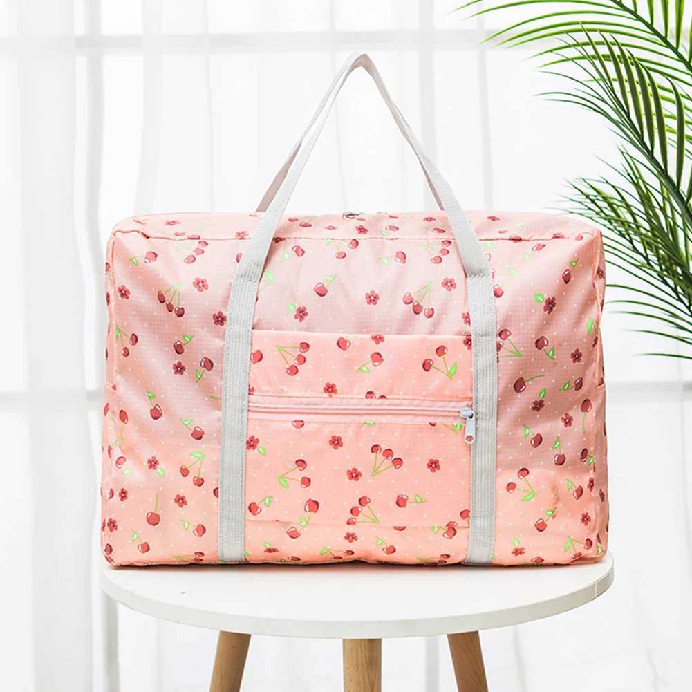 Foldable large capacity clothing storage bag womens sports and fitness travel handbag waterproof zipper closure swimming and yoga bag W240906