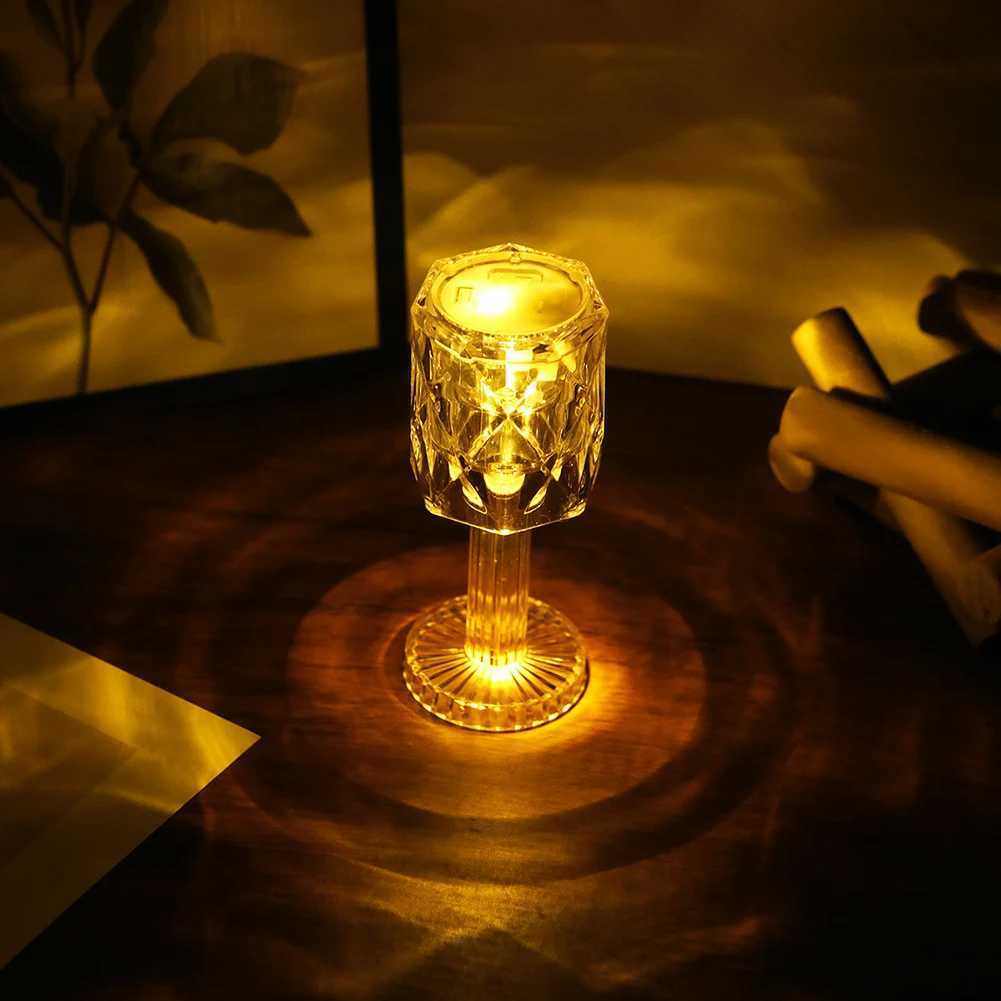 Creative Reflection Atmosphere Small Desk Lamp Crystal Night Light Bedroom Light Atmospheric Light Childrens Gift W240816