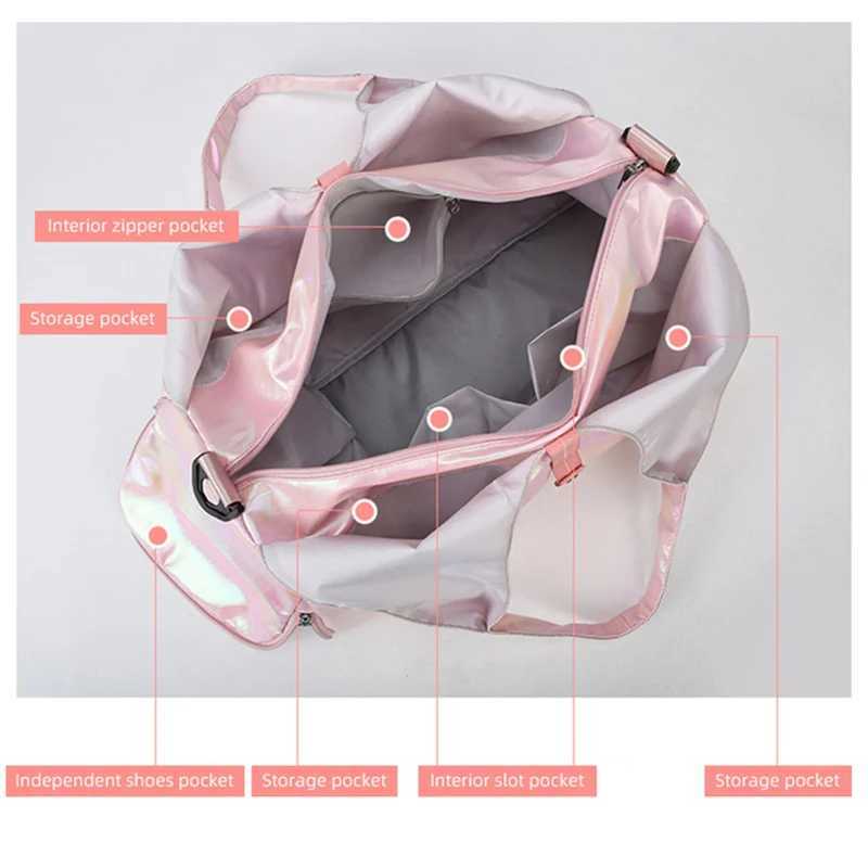 Womens waterproof yoga fitness bag womens outdoor weekend sports handbag fashionable swimming training travel shoulder bag XA156B W240906