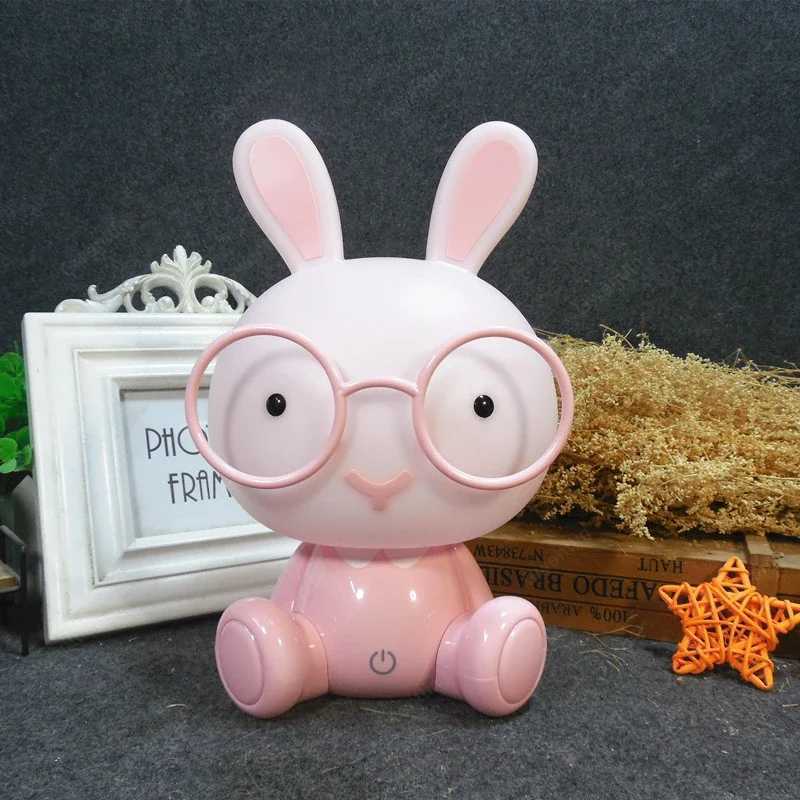 Glass Rabbit Night Light Baby Room Cartoon LED USB Night Light Christmas Gift Children Bedside Home Decoration Holiday Lighting W240816