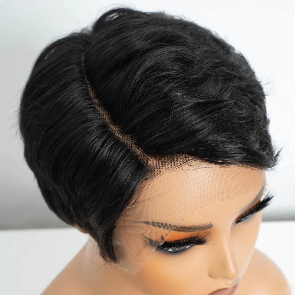 Lekker Wear to go Short Pixie Cut 13X6x1 Part Lace Front Human Hair Wigs For Women Glueless Brazilian Remy Hair Colored Bob Wigs 240828