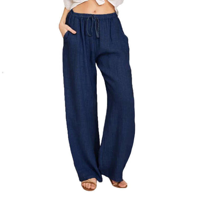 Women's 2024 new oversized loose cotton and linen casual pants for women
