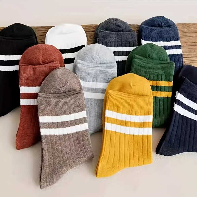 5 pairs of mens socks autumn and winter retro fun and fashionable sports socks sports trend socks W240905