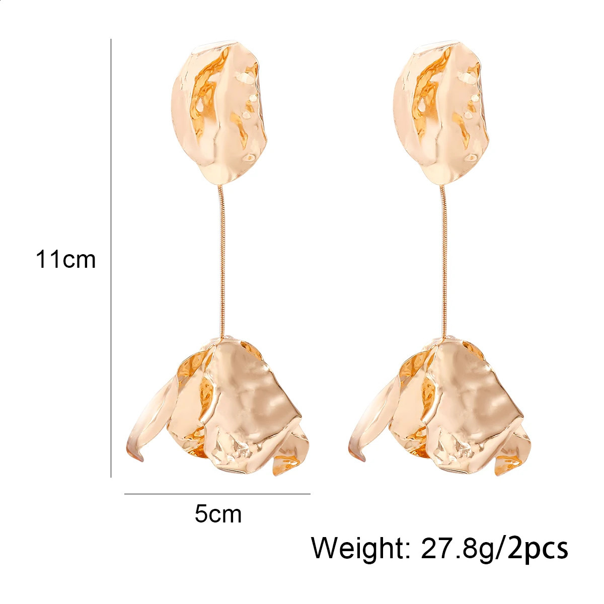 2024 Womens Holiday Party Accessories Metal Flower Earrings Declaration Jewelry 240905