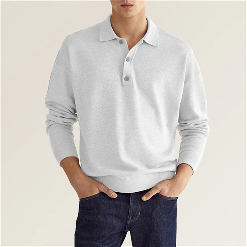 Designer Polo 2024 Polo Shirt Site Hot Autumn Mens Polo Shirt Long Sleeved V-Neck Button Men's Casual Top Polo Shirt