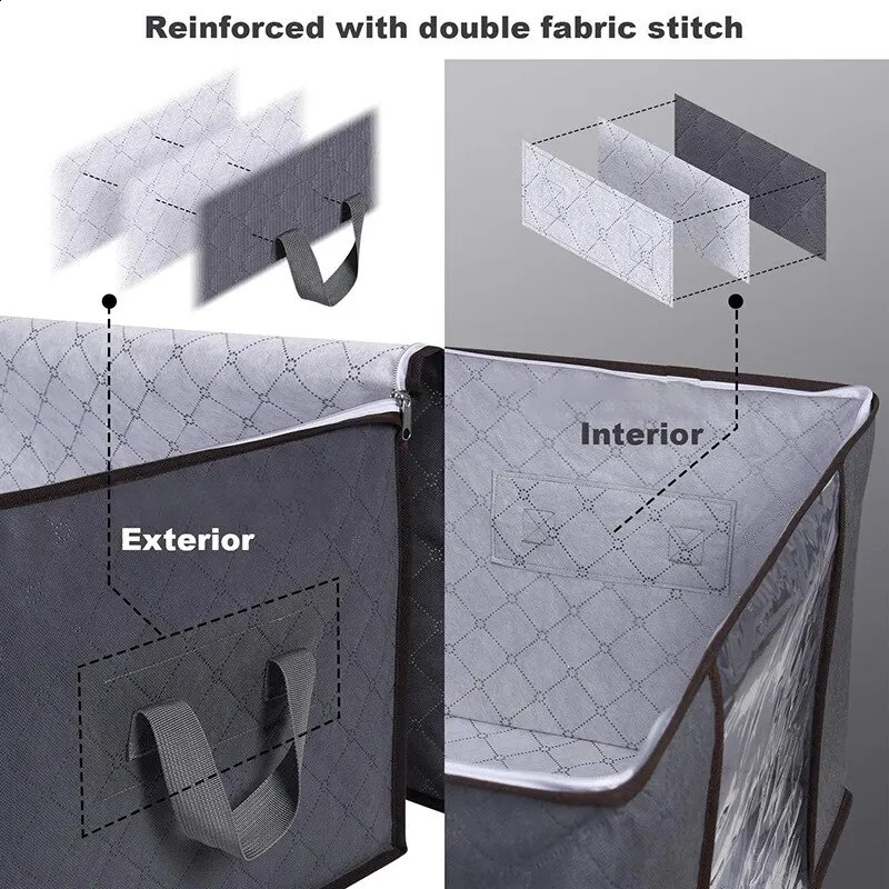 6pcsset Clothes Storage Bags Upgraded Foldable Fabric Containers For Organizing Bedroom 240906
