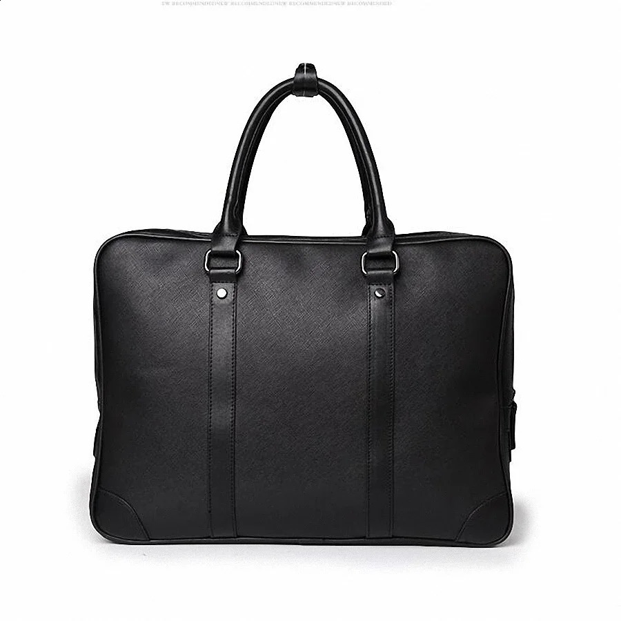 Simple n mens notebook handbag soft PU leather fashionable business briefcase messenger bag 240906