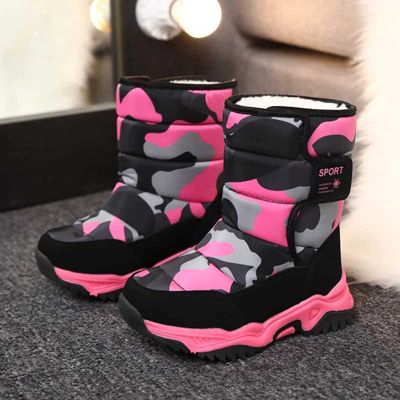 Children Boots Hook Loop Fashion Soft Boys Snow Boots Leather Boys Ankle Boots Outdoor Fashion Sneakers Free Shipping M240906