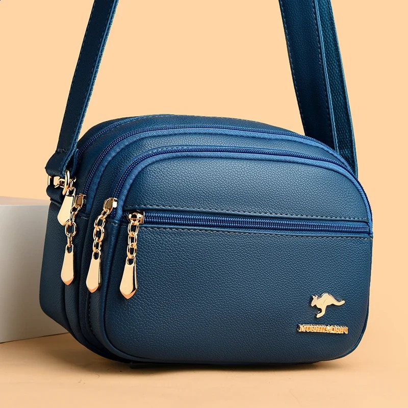 High Quality Soft Leather Purse Fashion Women Shoulder Messenger Bag Multi-pocket Wear-resistant Bag Ladies Handbag Sac 250103