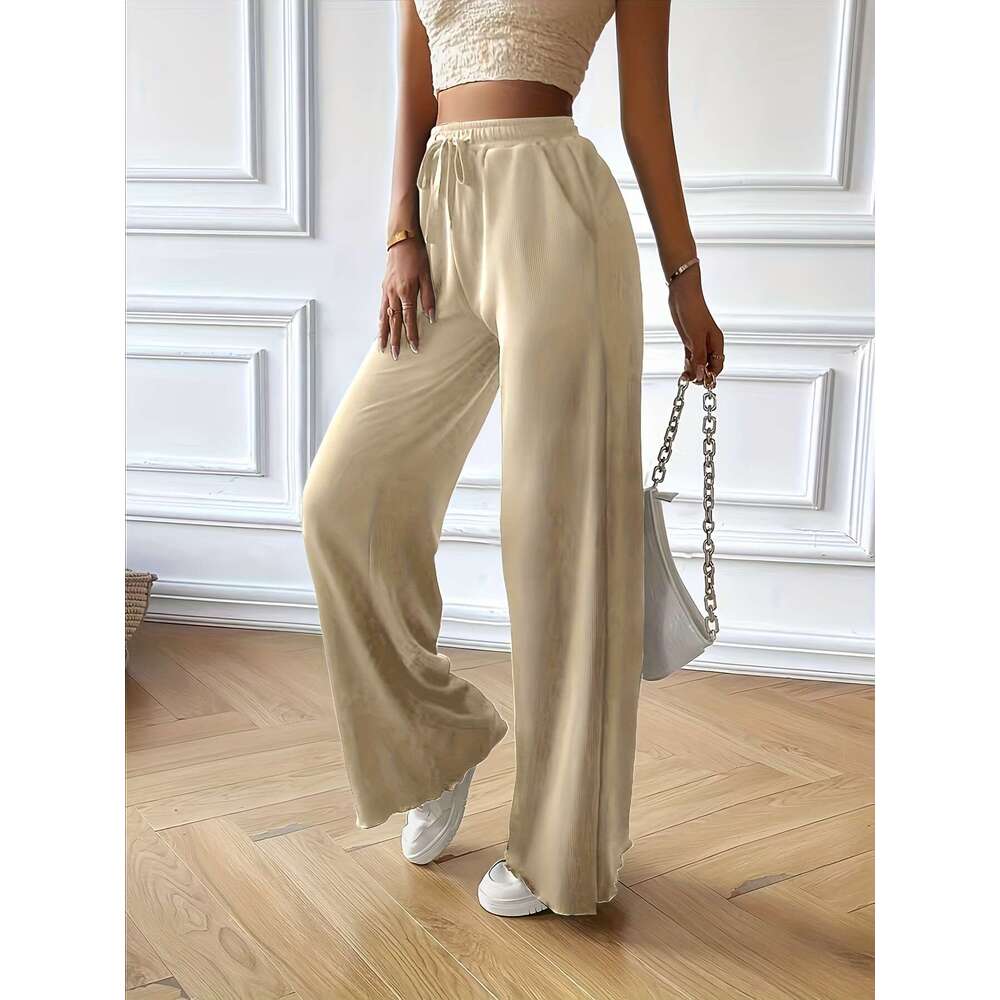 Women's clothing 2024 new style hanging loose casual color wide leg pants
