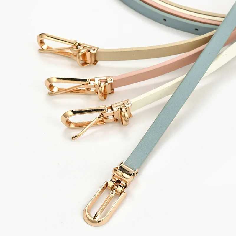 Fashion PU leather womens thin strip monochrome solid color Versatile pin buckle thin strip dress decoration womens design strap W240905