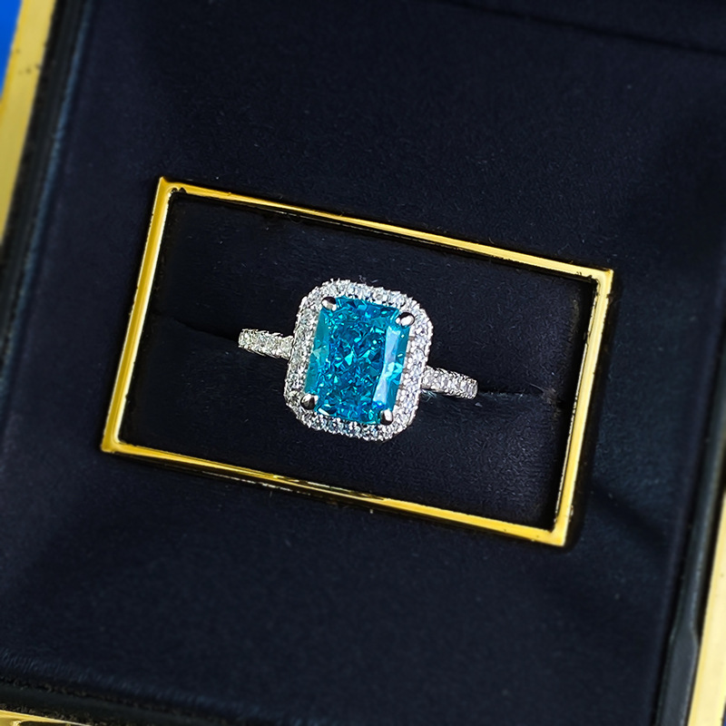 Unique Aquamarine Moissanite Rings | Pure Sterg Sier Bridal Gift