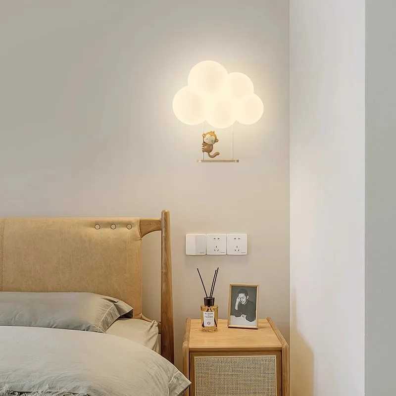 Monkey Light Cartoon Animal Wall Light Baiyun View Nursery Room Night Light Childrens Bedroom Light Eye Protection W240816