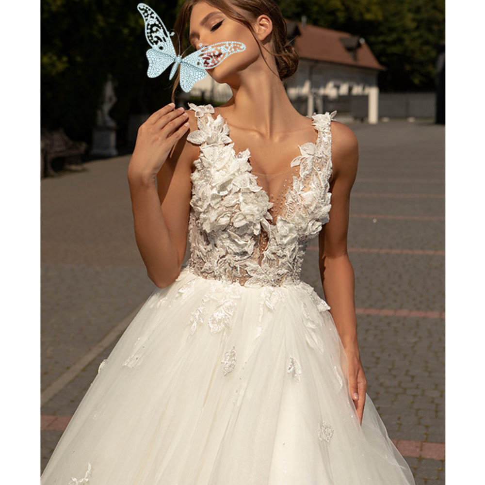 Classy Plus Size Beaded Wedding Dresses Square Neck Bridal Gowns Lace Long Sleeves A Line Sweep Train Satin Vestido De Novia 11