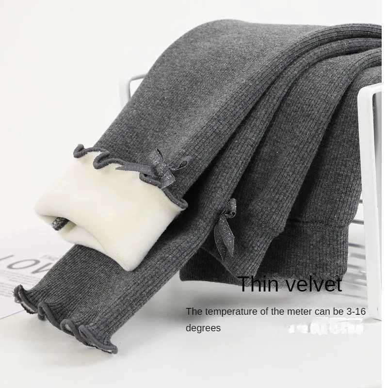 Girls Thickened Leggings Autumn and Winter Baby Plush Thin Velvet Pants for Childrens Casual Wear Long Pants Girls To Keep Warm Y240906