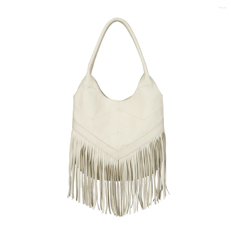 Shoulder Bags 2024 Leather Women's Handbag First Layer Cowhide New Casual Tassel Bag A Generation Of Hair