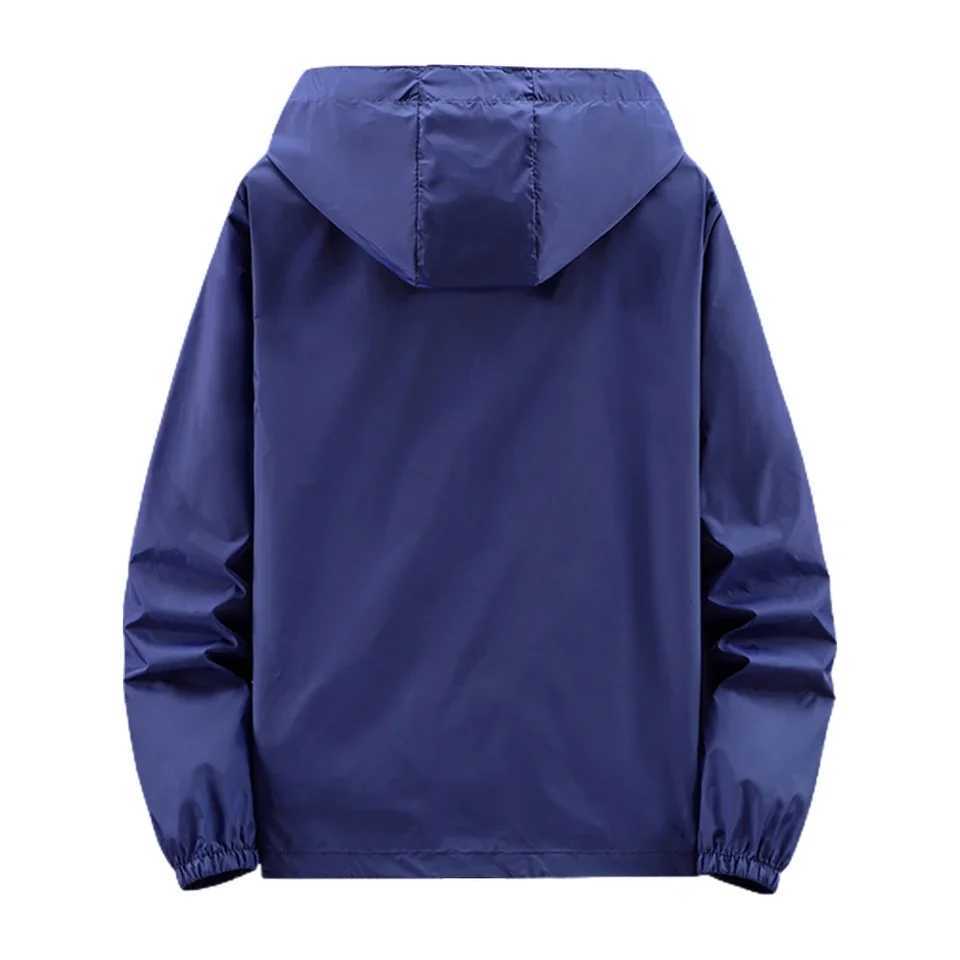 Men Waterproof Jacket Hooded Sport Coat Unisex Outwear Lightweight Windbreaker Y240906
