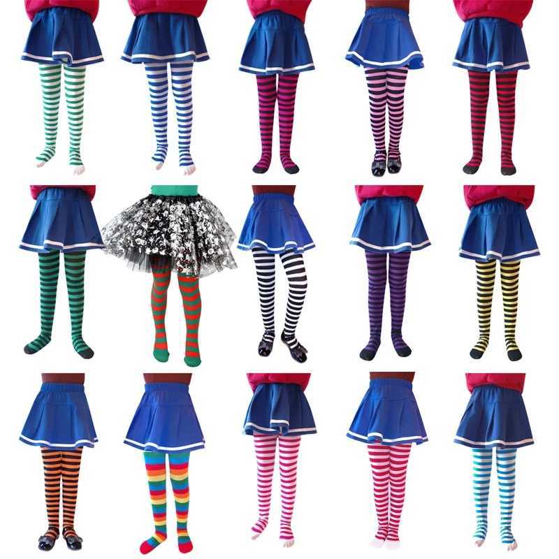 Halloween Cosplay Children Stripe Pantyhose Stockings Baby Boys Girls Christmas Tights Kids Masquerade Party Costumes Y240906