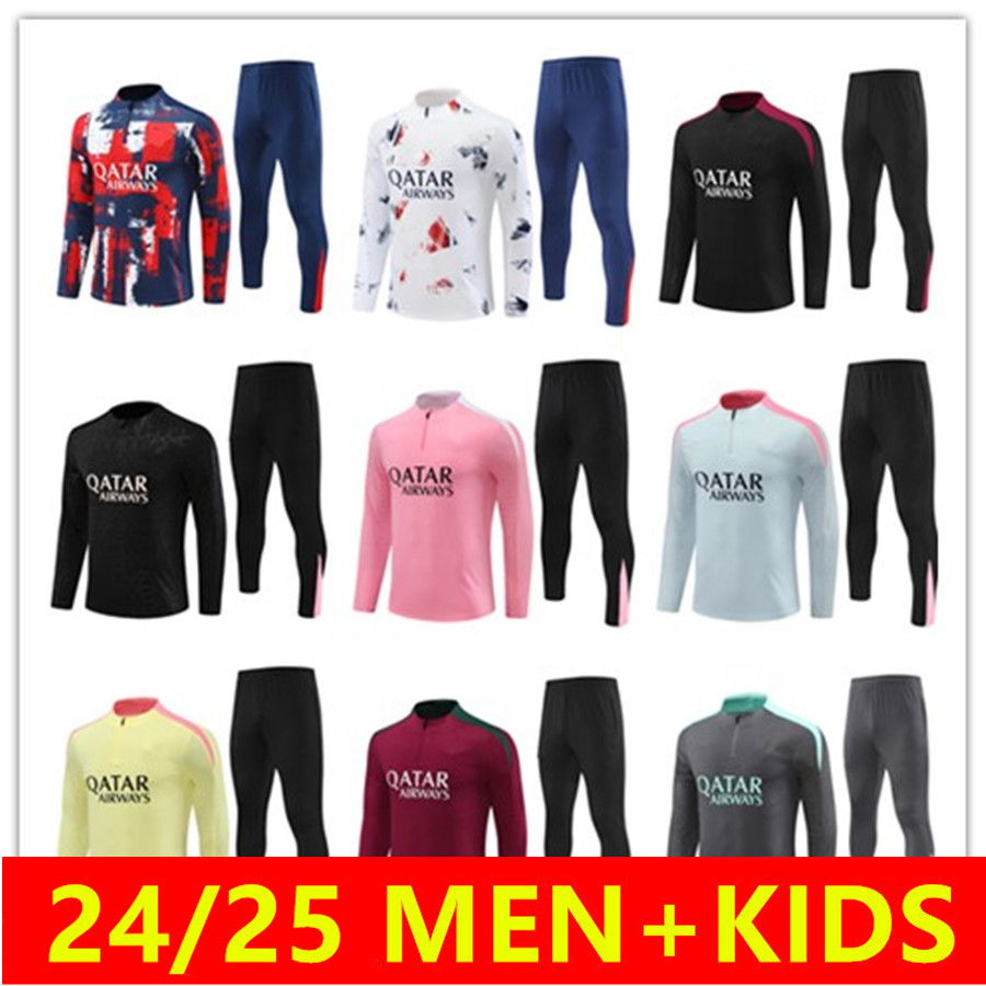 football jacket tracksuit 2023 2024 2025 Long sleeved soccer training suit sweatshirt 23 24 25 Maillot de foot PSgs jogging chandal futbol MEN KIDS KITS