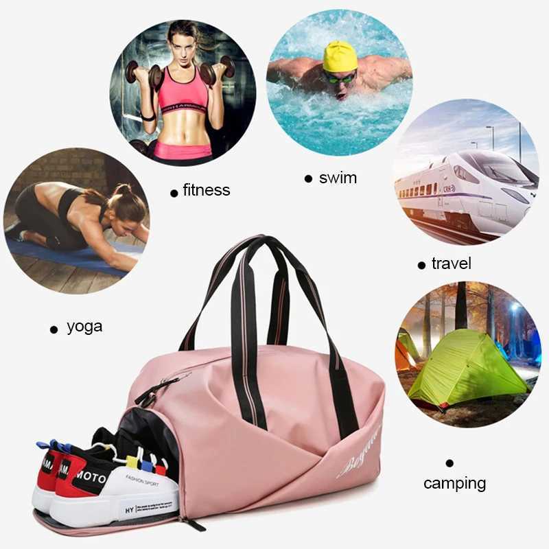 Sports and fitness bag dry wet separation yoga bag waterproof travel shoes handbag womens yoga training and fitness shoes W240906
