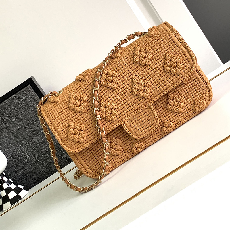 Designer Woman shoulder 25CM Raffias Flap TOP Quality Crossbody bag Lady handbag With box C86