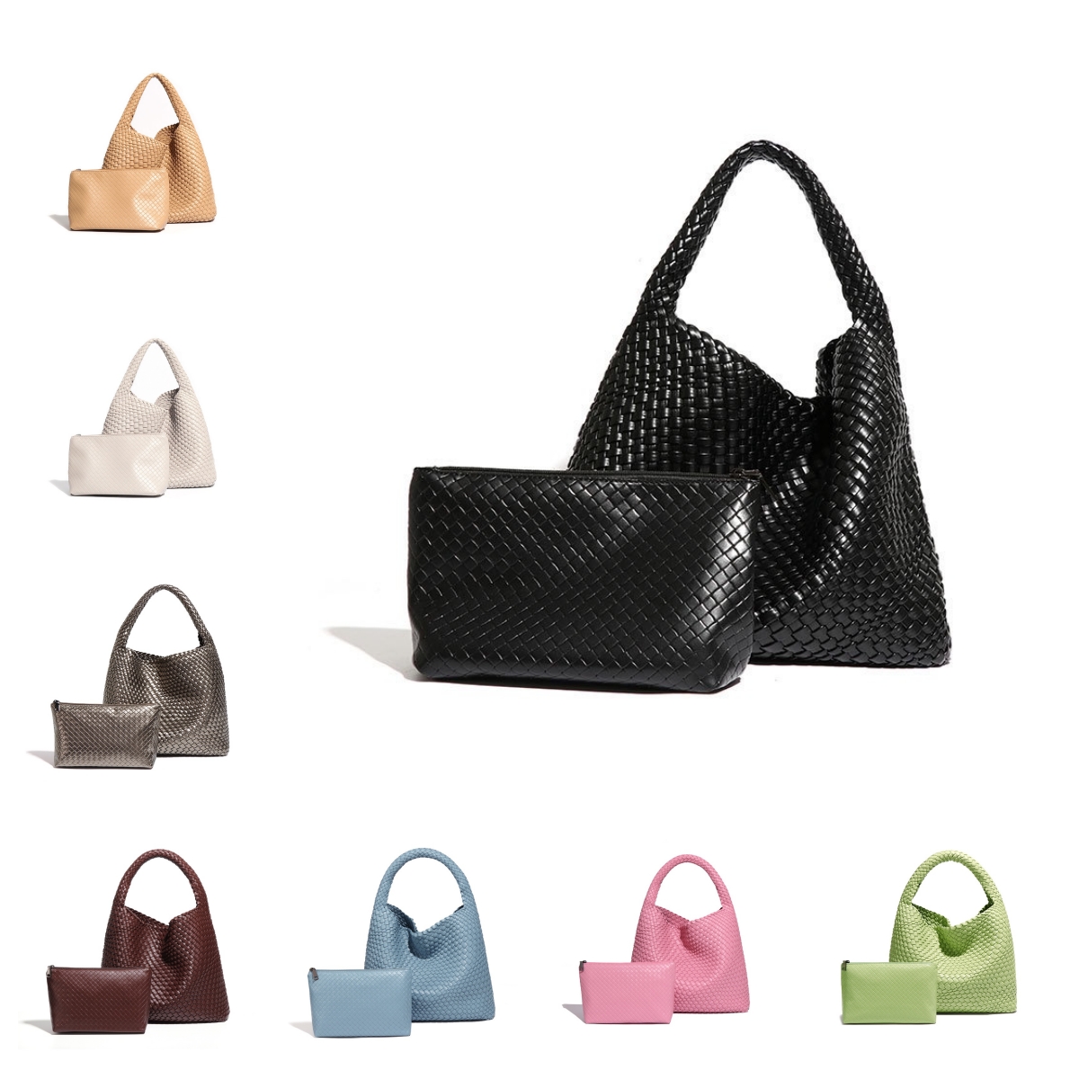 3 Shoulder Bags Style Handbag Fashionable And Stylish Niche Design Woven Bucket Bag One-shoulder Underarm Simple Retro 4