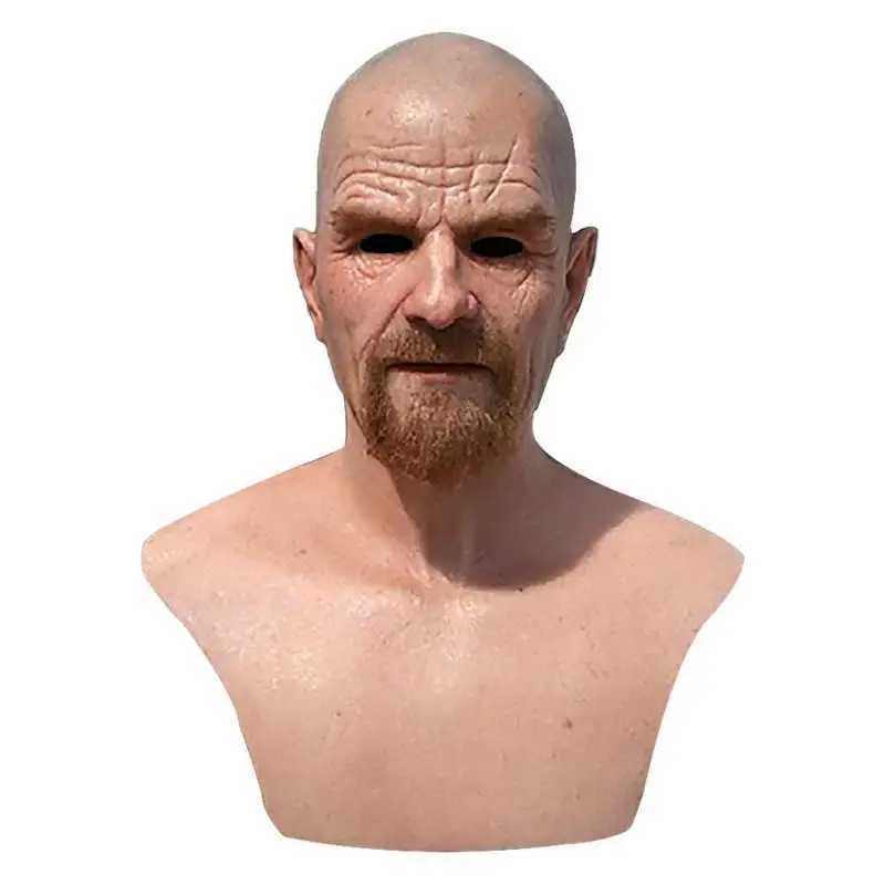 Realistic Bald Old Man Mask Breaking Bad Walter White Mask Heisenberg Latex Mask Adult Halloween Cosplay Party Masquerade PropsXJ240905