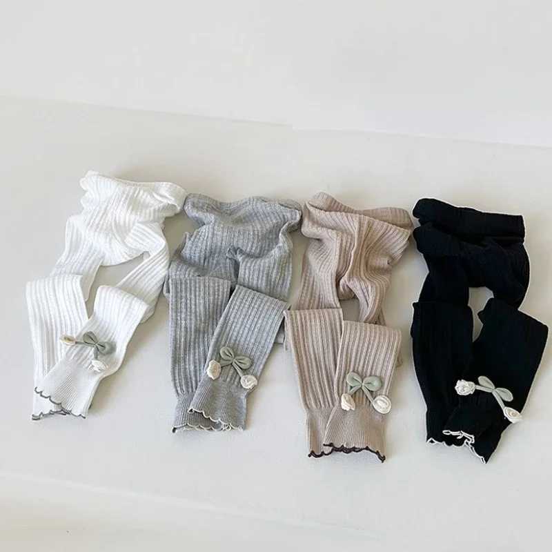 Spring Autumn Baby Floral Pants Newborn Girl Leggings Striped Cotton Princess Pants Kids Children School Uniform Leggings Tights Y240906