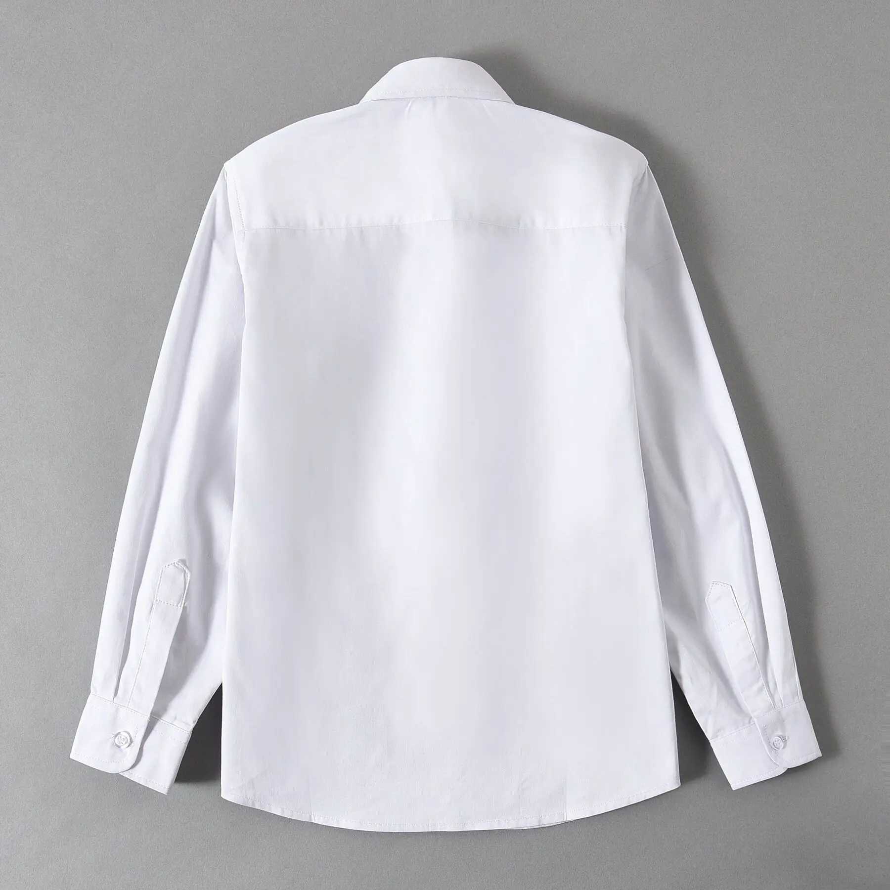 Children Long Sleeve White Shirts School Uniforms Y240906