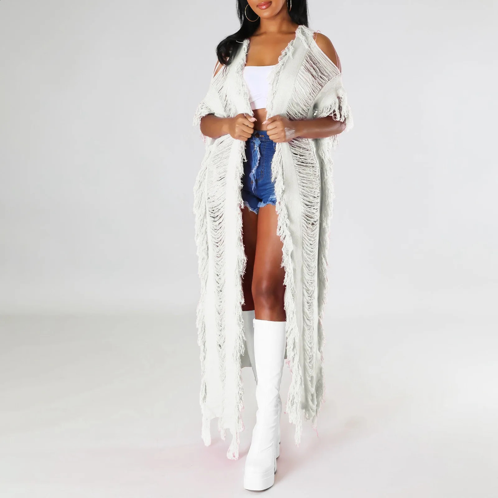WomenS Open Front Cardigan Lightweight Long Knit Sweater Plus Size Fashionable Open Ropa De Mujer Verano 2024 Tendencia 240906
