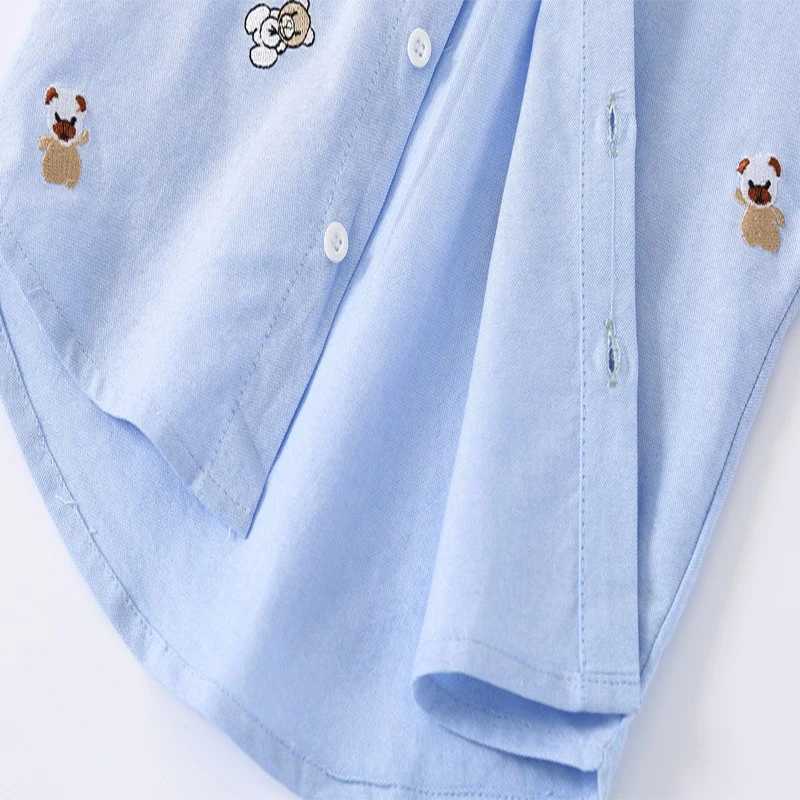 Childrens Cartoon Shirts 2023 Spring Autumn Baby Lapel Blouse Korean Version Kids Full Print Boys Long Sleeves Cotton Shirt Y240906