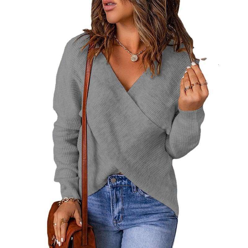 2024 autumn and winter fashion new women's cross knit sweater
