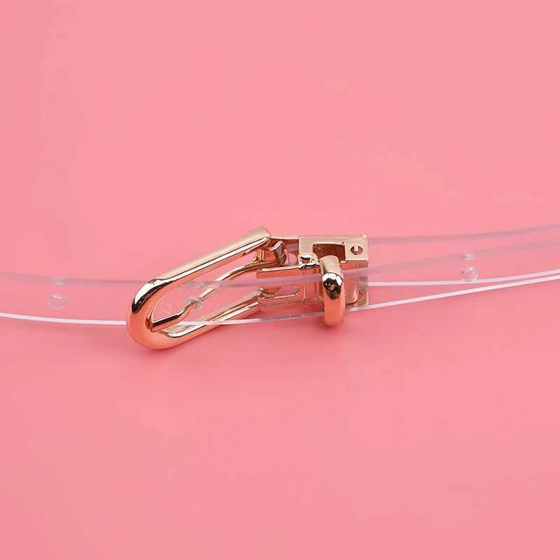 Transparent Womens Belt Laser Holographic Transparent Rainbow Transparent Pin Buckle Adjustable Waist Belt Womens Belt W240905