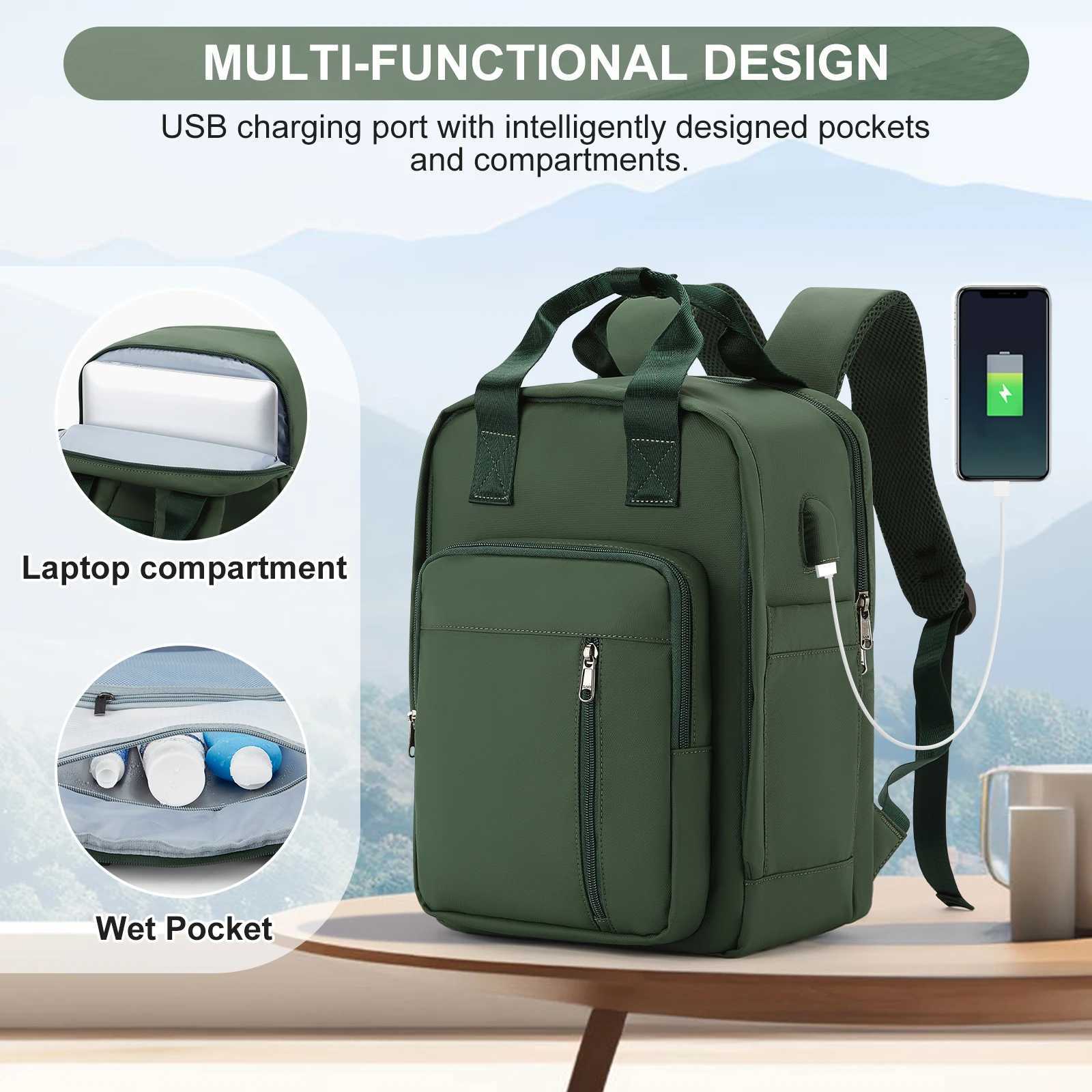 Travel Backpack Shoulder Bag Waterproof Lightweight Large Capacity Duffel Women s Usb Charging Laptop 240906