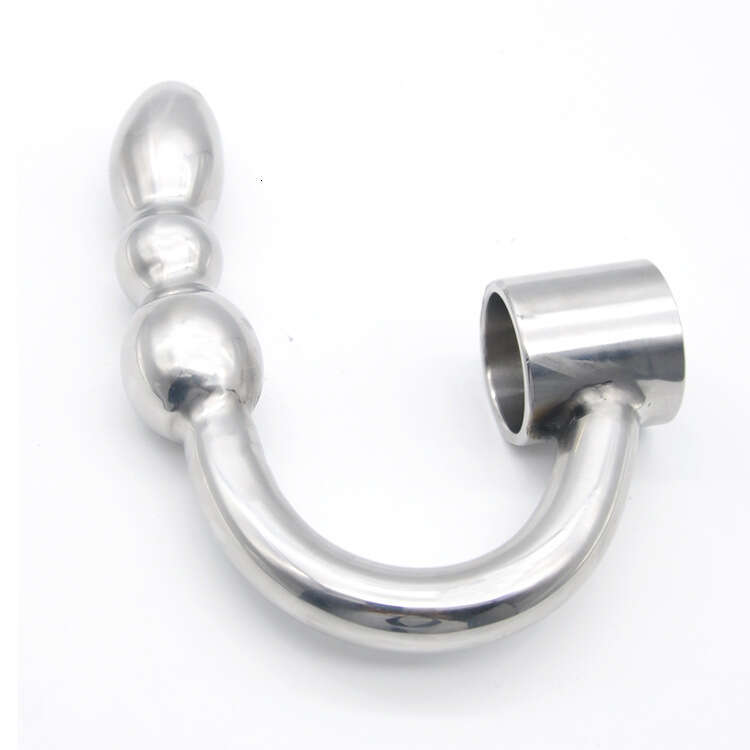 Men's metal anal plug, stainless steel anal hook, chastity lock, chastity lock, adult product A348
