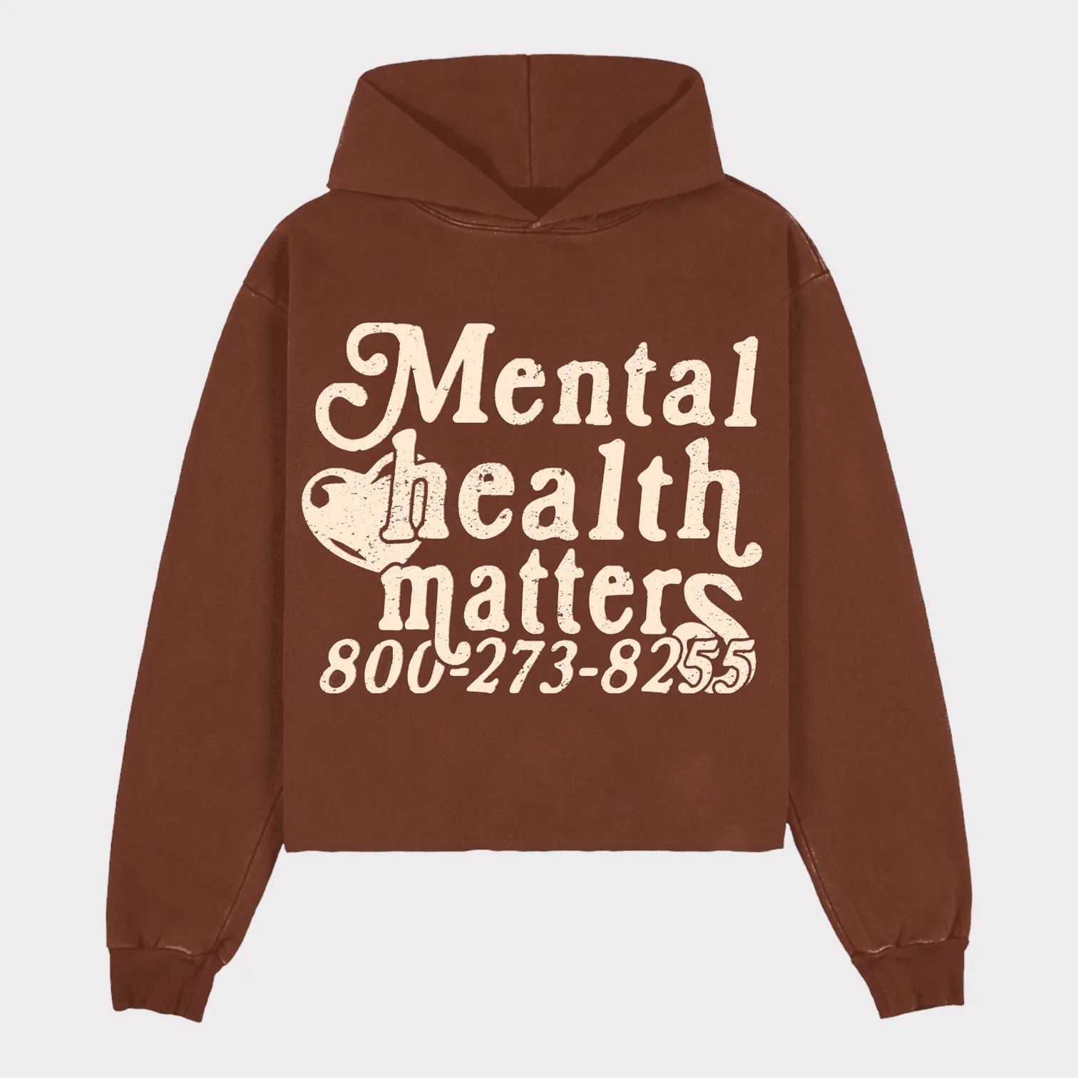 Men's Hoodies Retro Street Mental Health Matters Hoodie And Women's Long-sleeved Casual Loose Couple's Clothing Sweatshirts