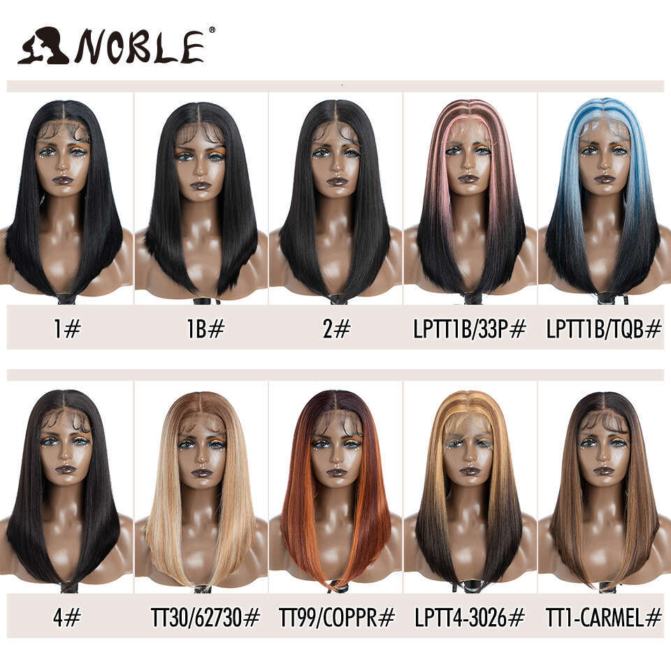 Noble Lace Front 13X7 Straight Baby Hair Synthetic Blonde Ombre Bob For Women Cosplay Wig