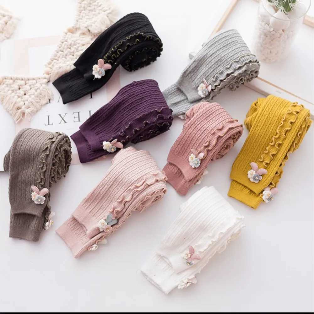 children pantyhose girls fall thick leggings baby trousers new long stretch brim render stocking strumpfhosen kinder Y240906