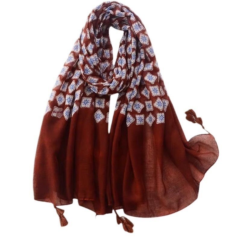 Chaka Salt Lake Tourism Photography Grassland Desert Sunscreen Beach Big Red Scarf Shawl Dual purpose Female