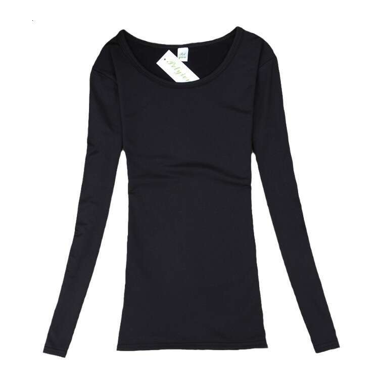Autumn warm base shirt solid color womens long sleeved T-shirt clothing clothes