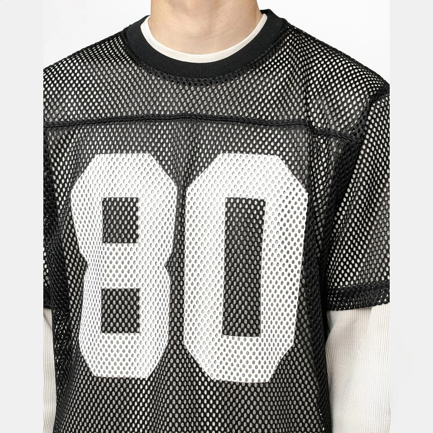 Y2K Streetwear Summer Trend Personalized Mesh Letter T Shirt Men Women High Street Hip Hop Quick Drying Loose Sports Top 240906