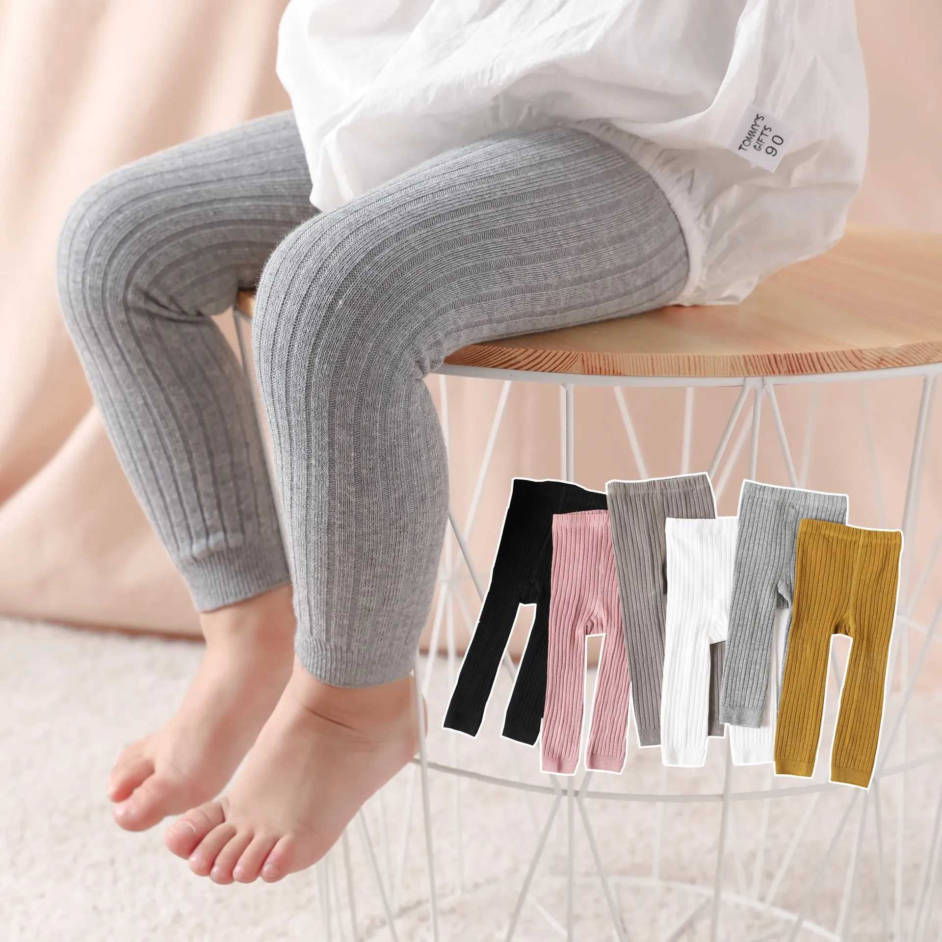 2023 Spring Autumn Baby Pants Newborn Girls Leggings Soild Color Cotton Pants Kids Children Leggings 0-6 Years Y240906