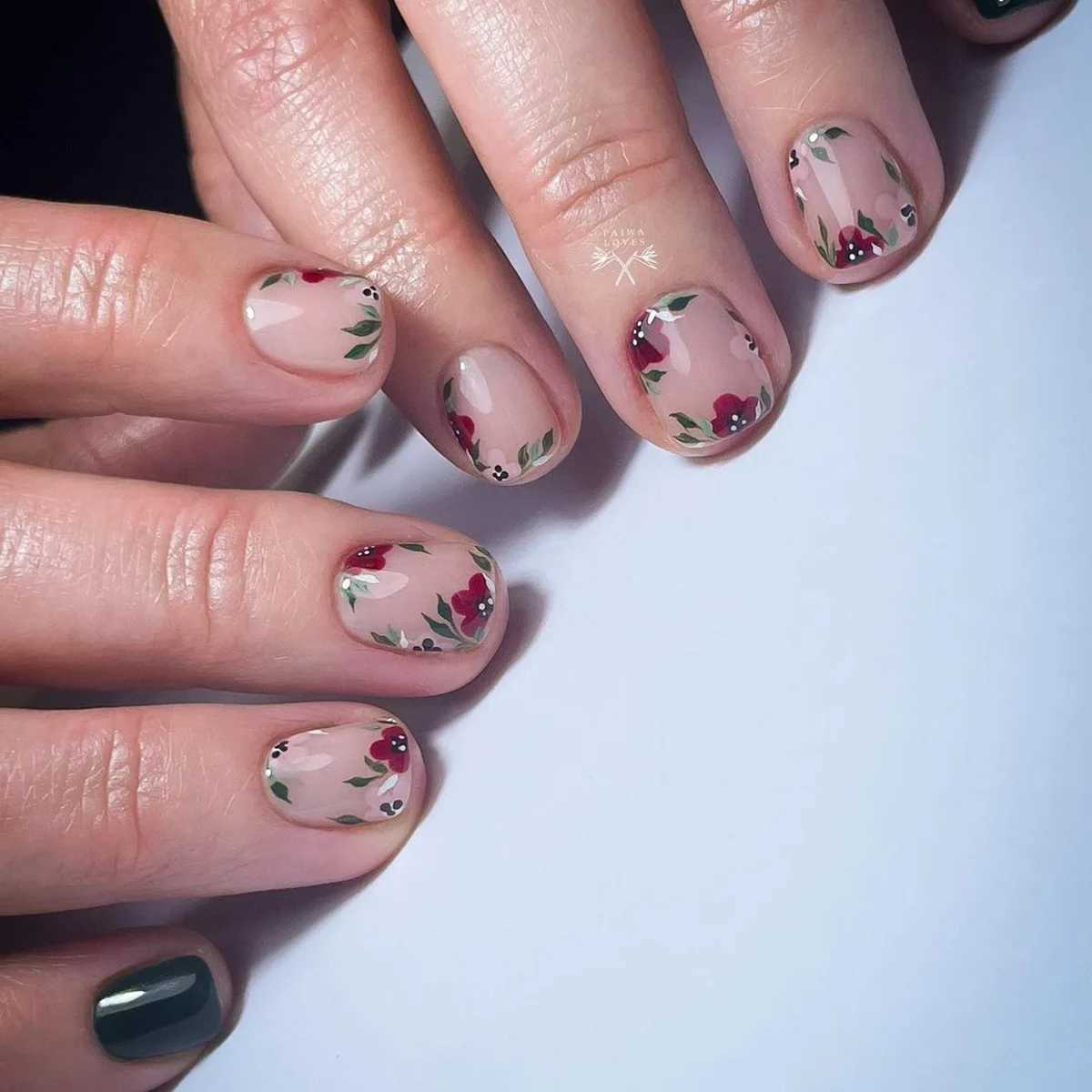 Fairy White Flower Fake Nails Pink French Pressing Nail Short Square Wearable Fake Nail W240905