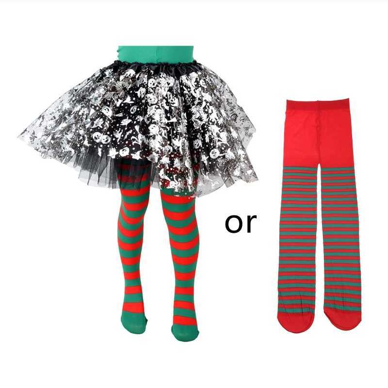 Halloween Cosplay Children Stripe Pantyhose Stockings Baby Boys Girls Christmas Tights Kids Masquerade Party Costumes Y240906