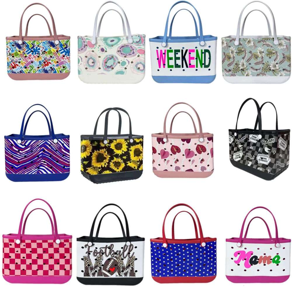 New Hollween Bogg Bags XL Silicone Printed EVA Beach Travel Storage Multi-Color Totes Outdoor Hole Eva Plastic Rubber Bags Shopping Baskets 0906