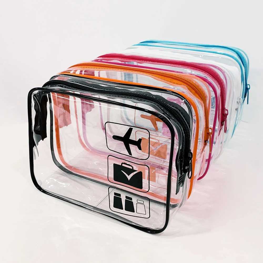 Transparent Makeup Bag with Zipper Transparent Makeup Organizer Makeup Bag for Vacation Business Travel Airport Bathroom W240905
