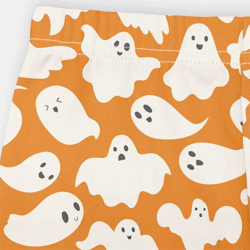 Girls Leggings Spring Summer Cartoon Bat Pumpkin Print Skinny Pants Girls Pencil Pants Kids Trousers Children Halloween Clothes Y240906